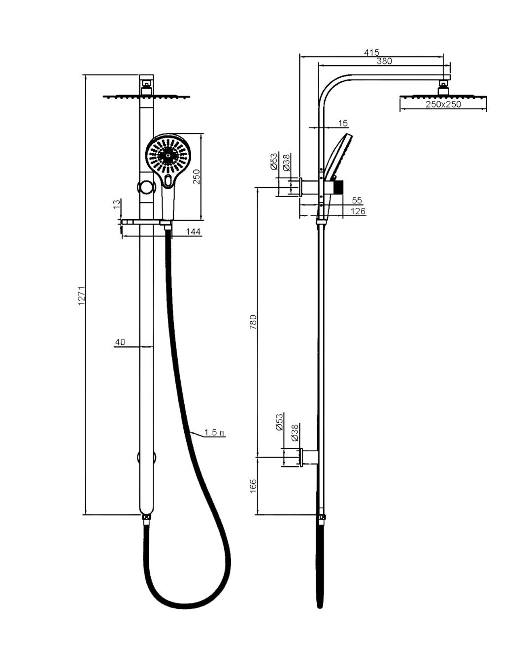 Orion Shower spec drawing thumbnail